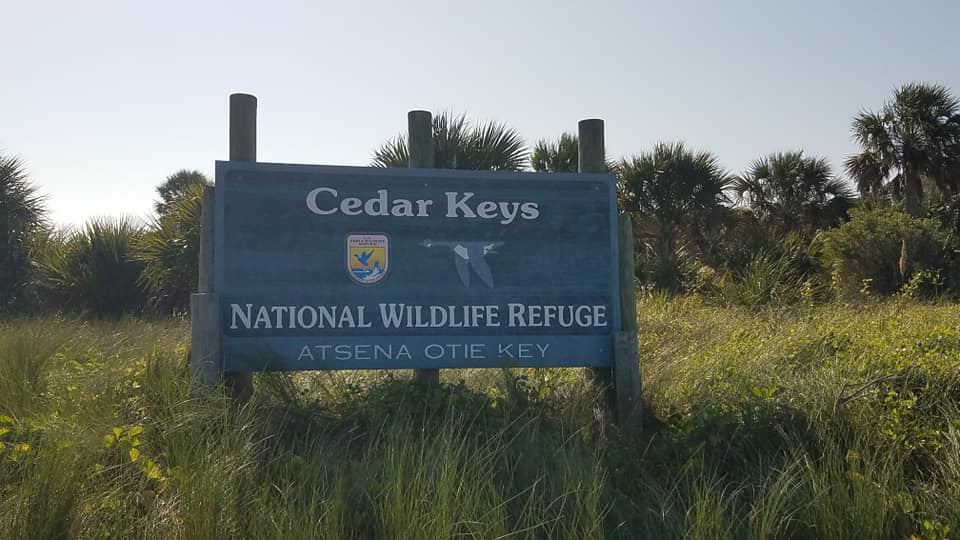 Atsena Otie Key National Wildlife Refuge sign kayaking cedar key florida