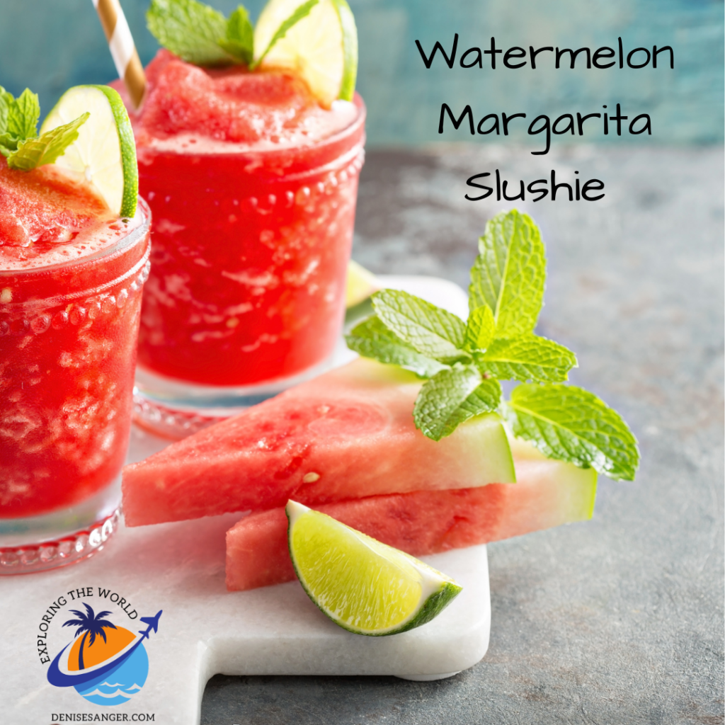 watermelon margarita slushie beach cocktail