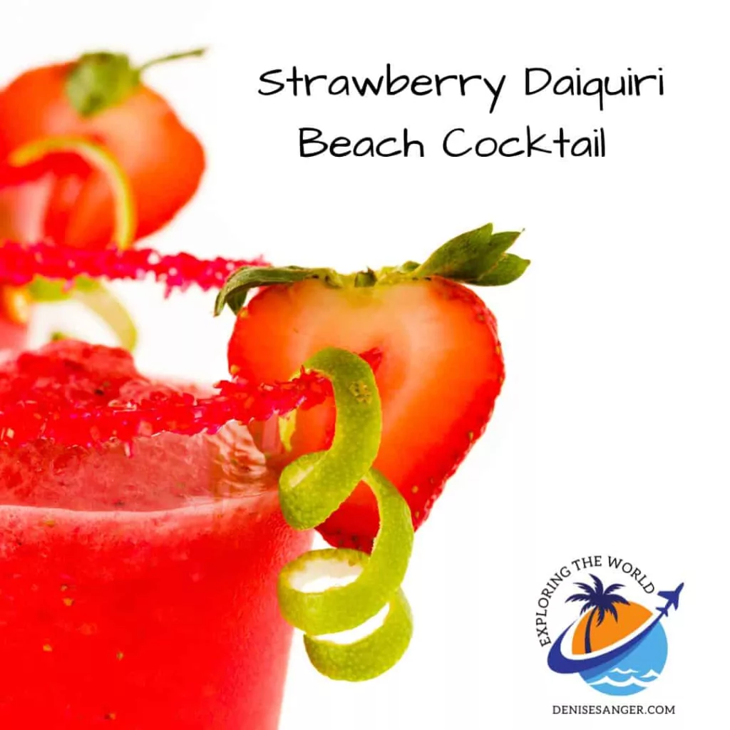 frozen strawberry daiquiri beach cocktail